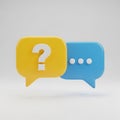 Two speech bubbles representing a question and a response with ellipsis Royalty Free Stock Photo