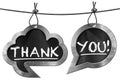 Two Speech Bubbles with Text Thank You in English Language Royalty Free Stock Photo