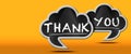 Two Speech Bubbles with Text Thank You in English Language Royalty Free Stock Photo