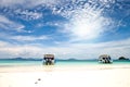 Two speed boats on beach Royalty Free Stock Photo