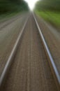 Two speedy train tracks Royalty Free Stock Photo