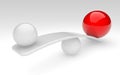 Two spheres compare (balance concept) Royalty Free Stock Photo
