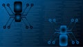 Two spider and binary code, Binary Code and Digital Background, Security Concept, Digital Background Royalty Free Stock Photo
