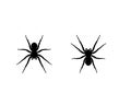 Two Spider vector silhouette Royalty Free Stock Photo