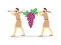 Two spies of Israel carrying grapes of Canaan