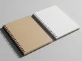 Two spiral notebooks side by side on a gray surface Royalty Free Stock Photo