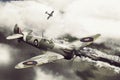 Two Spitfires over Dover Royalty Free Stock Photo