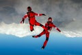 Skydiving photo. The concept of active recreation. Royalty Free Stock Photo