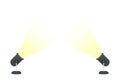 Two spotlights in flat style vector Royalty Free Stock Photo