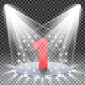 Two spotlights illuminate the podium Royalty Free Stock Photo