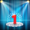 Two spotlights illuminate the podium Royalty Free Stock Photo