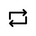 Two square arrows, simple web or mobile interface vector icon Royalty Free Stock Photo