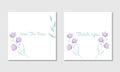 Vector card template with cute purple bell flowers