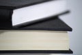 Two stacked books on white background