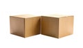 Two stacked cardboard boxes isolated on a transparent background png brown rectangular Royalty Free Stock Photo