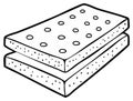 Two Stacked Crackers Black and White Line Art Hand Drawn Illustration Royalty Free Stock Photo