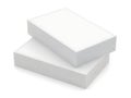 Two stacked white rectangular blocks on a plain background Royalty Free Stock Photo