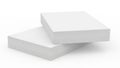 Two stacked white rectangular foam or polystyrene blocks against a plain background Royalty Free Stock Photo