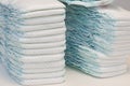 Two stacks of baby diapers Royalty Free Stock Photo