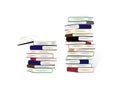 Two stacks of books isolated on the white background, vector illustration Royalty Free Stock Photo