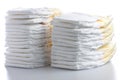 Two Stacks of Diapers Royalty Free Stock Photo