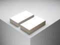 Two stacks of white business cards. 3d rendering Royalty Free Stock Photo