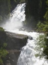 Two stages of the Krimml Waterfall, Austria Royalty Free Stock Photo