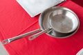 Two stainless steel pans Royalty Free Stock Photo