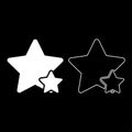 Two star best of the best icon set white color illustration flat style simple image Royalty Free Stock Photo