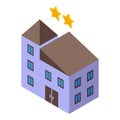 Two star house book icon isometric vector. Portable mobile