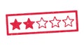 Two stars red ink stamp Royalty Free Stock Photo