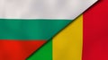 The flags of Bulgaria and Mali. News, reportage, business background. 3d illustration
