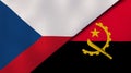 The flags of Czech Republic and Angola. News, reportage, business background. 3d illustration