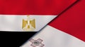 The flags of Egypt and Malta. News, reportage, business background. 3d illustration