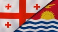 The flags of Georgia and Kiribati. News, reportage, business background. 3d illustration