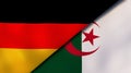 The flags of Germany and Algeria. News, reportage, business background. 3d illustration