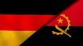 The flags of Germany and Angola. News, reportage, business background. 3d illustration