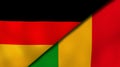The flags of Germany and Mali. News, reportage, business background. 3d illustration