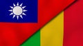 The flags of Taiwan and Mali. News, reportage, business background. 3d illustration