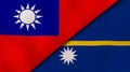 The flags of Taiwan and Nauru. News, reportage, business background. 3d illustration