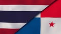 The flags of Thailand and Panama. News, reportage, business background. 3d illustration