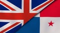 The flags of United Kingdom and Panama. News, reportage, business background. 3d illustration