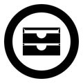 Two stationary paper tray black icon in circle vector illustration Royalty Free Stock Photo