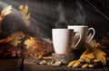 Two Steaming Cups Coffee 2 Royalty Free Stock Photo