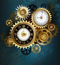 Two Steampunk Clocks with Gears