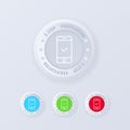 Two step authentication button in 3d style. Two step authentication icon set. Vector illustration