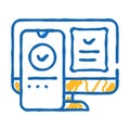 two step authentication icon doodle illustration