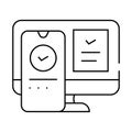 two step authentication line icon vector illustration