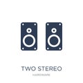 Two Stereo Speakers icon. Trendy flat vector Two Stereo Speakers Royalty Free Stock Photo