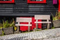 Two stone benches on the street in Bergen